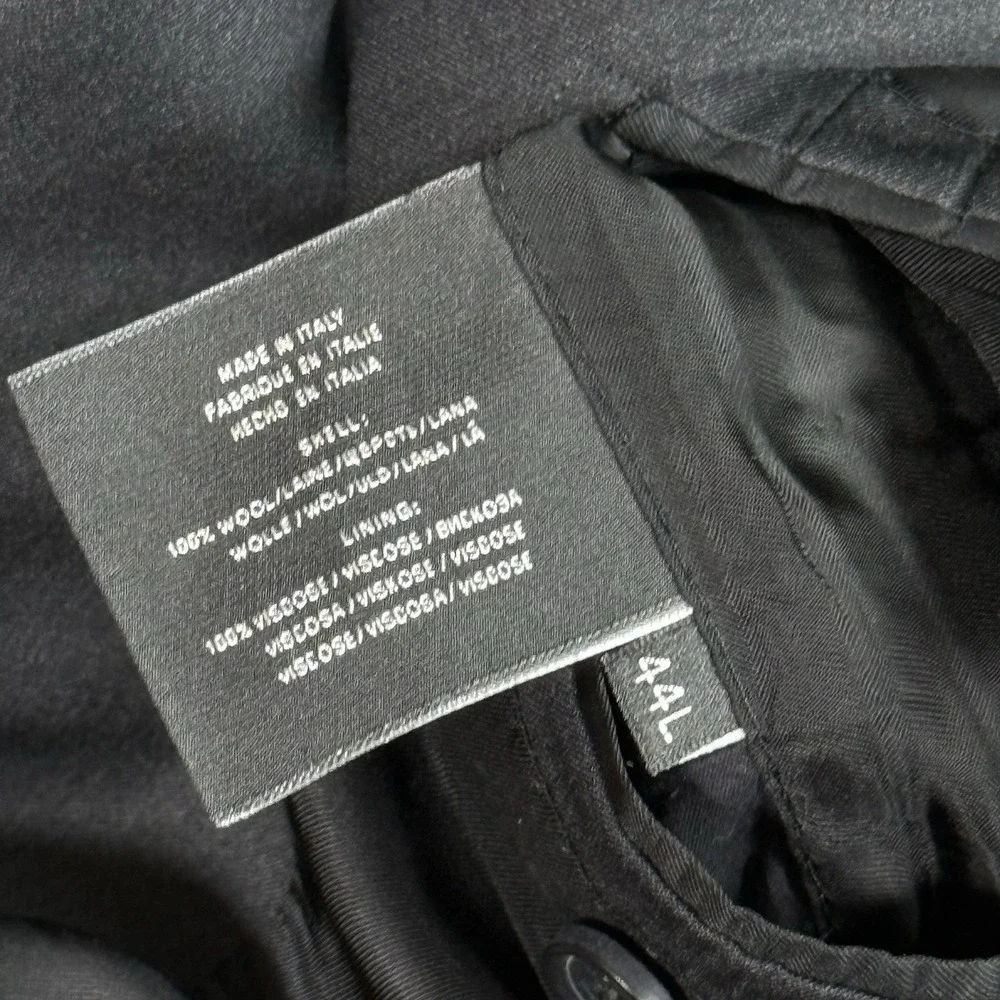 Ralph‎ lauren Blazer Mens 44L Gray Black Label Suit Jacket Wool Italy Sport Coat